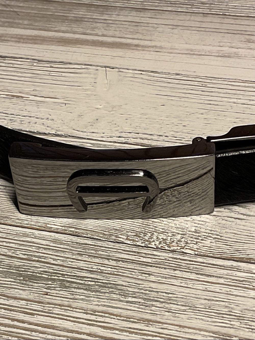 Etienne Aigner leather belt black with size S calf-hair finish